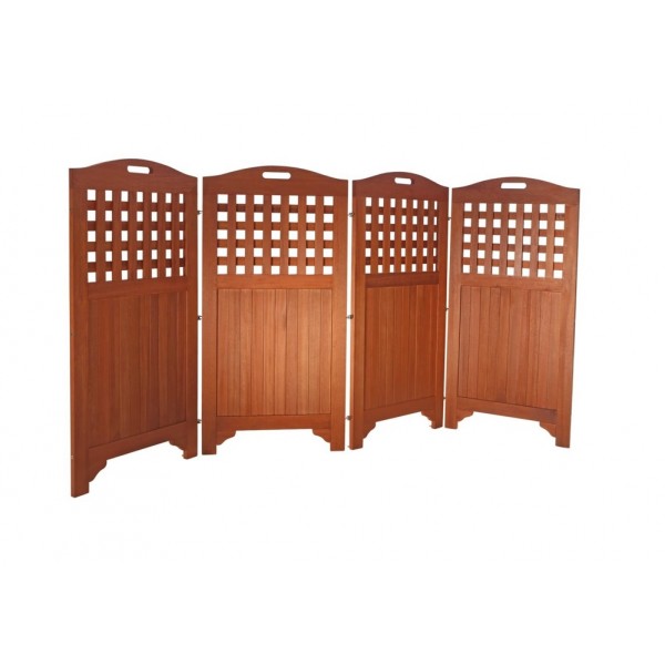 Outdoor Wood Privacy Screen with 4 Panels